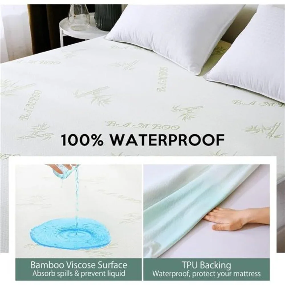 New Premium 100% Waterproof Queen Size Mattress Protector, Breathable